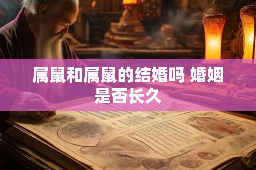 属鼠和属鼠的结婚吗 婚姻是否长久