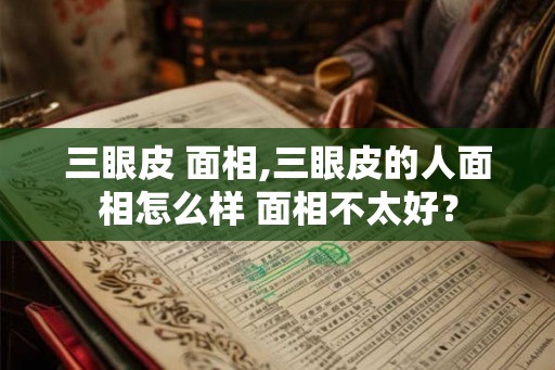 三眼皮 面相,三眼皮的人面相怎么样 面相不太好？
