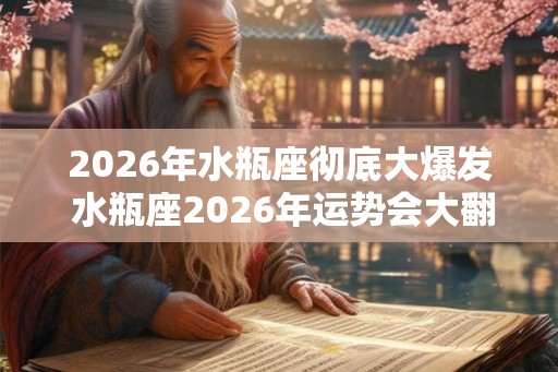 2026年水瓶座彻底大爆发 水瓶座2026年运势会大翻身吗 2026年水瓶座彻底大爆发 水瓶座2026年运势会大翻身吗