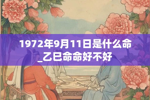 1972年9月11日是什么命_乙巳命命好不好