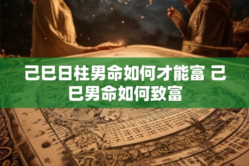 己巳日柱男命如何才能富 己巳男命如何致富 己巳日柱男命如何才能富 己巳男命如何致富