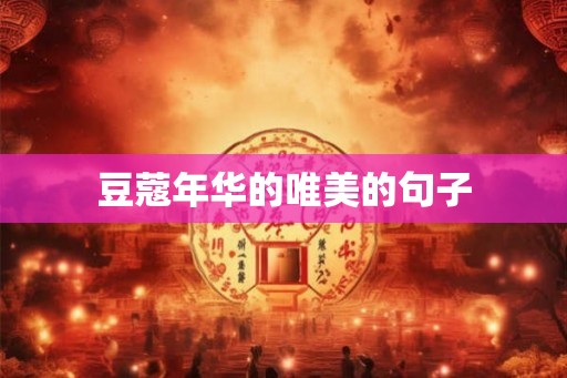 豆蔻年华的唯美的句子