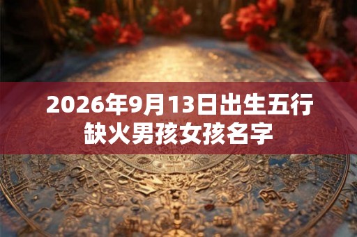 2026年9月13日出生五行缺火男孩女孩名字