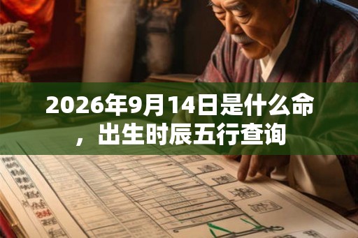 2026年9月14日是什么命，出生时辰五行查询