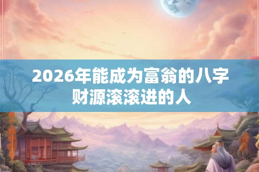 2026年能成为富翁的八字 财源滚滚进的人