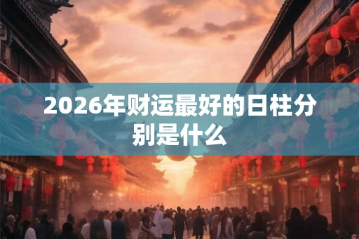 2026年财运最好的日柱分别是什么 2026年财运最好的日柱分别是什么