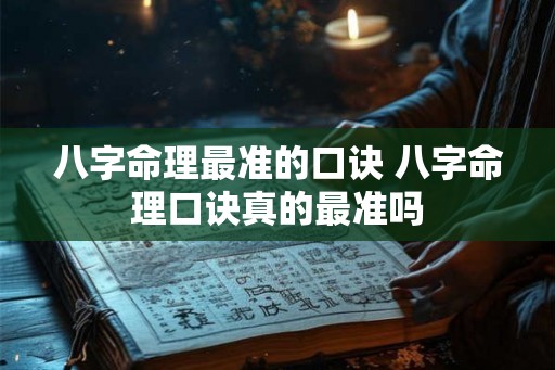 八字命理最准的口诀 八字命理口诀真的最准吗