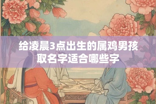 给凌晨3点出生的属鸡男孩取名字适合哪些字