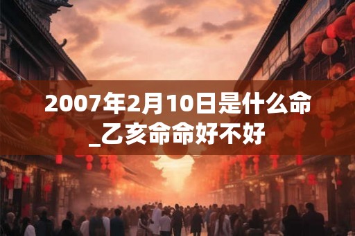 2007年2月10日是什么命_乙亥命命好不好