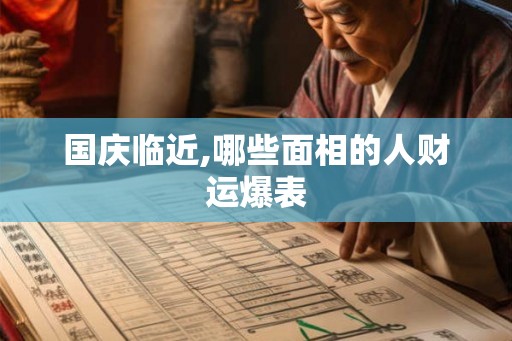 国庆临近,哪些面相的人财运爆表