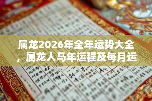 属龙2026年全年运势大全，属龙人马年运程及每月运势详解