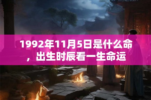 1992年11月5日是什么命，出生时辰看一生命运