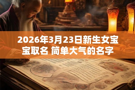 2026年3月23日新生女宝宝取名 简单大气的名字