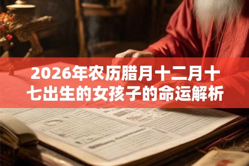 2026年农历腊月十二月十七出生的女孩子的命运解析 2026年农历腊月十二月十七出生的女孩子的命运解析