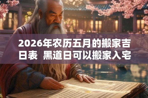 2026年农历五月的搬家吉日表  黑道日可以搬家入宅吗