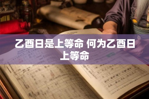 乙酉日是上等命 何为乙酉日上等命