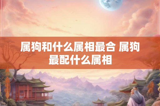 属狗和什么属相最合 属狗最配什么属相