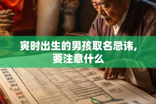 寅时出生的男孩取名忌讳,要注意什么