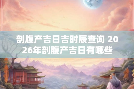 剖腹产吉日吉时辰查询 2026年剖腹产吉日有哪些