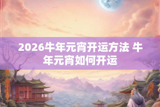 2026牛年元宵开运方法 牛年元宵如何开运