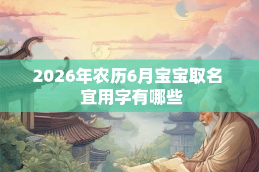 2026年农历6月宝宝取名 宜用字有哪些 2026年农历6月宝宝取名 宜用字有哪些