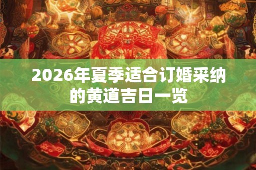 2026年夏季适合订婚采纳的黄道吉日一览
