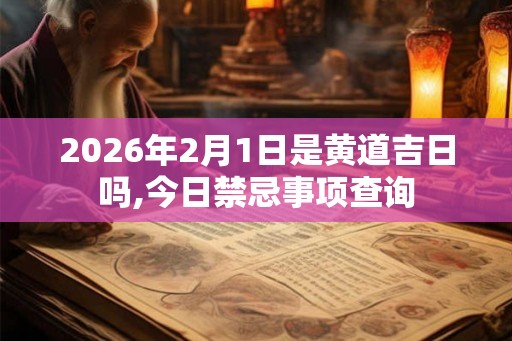 2026年2月1日是黄道吉日吗,今日禁忌事项查询