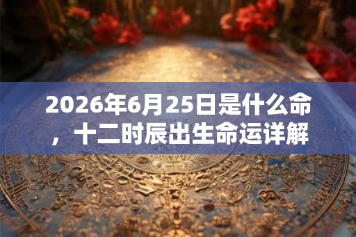 2026年6月25日是什么命，十二时辰出生命运详解