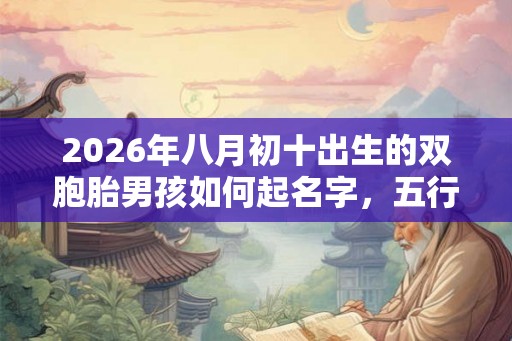 2026年八月初十出生的双胞胎男孩如何起名字，五行属什么？