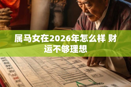 属马女在2026年怎么样 财运不够理想