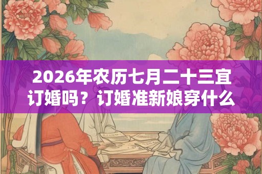 2026年农历七月二十三宜订婚吗？订婚准新娘穿什么颜色吉利
