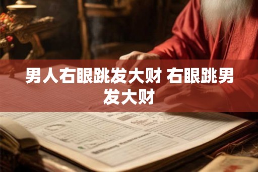 男人右眼跳发大财 右眼跳男发大财