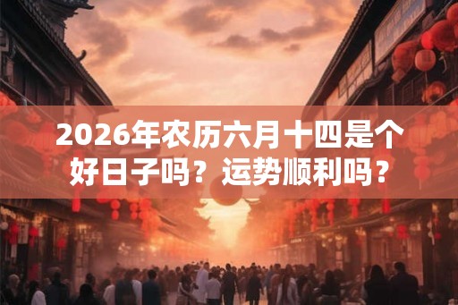 2026年农历六月十四是个好日子吗？运势顺利吗？