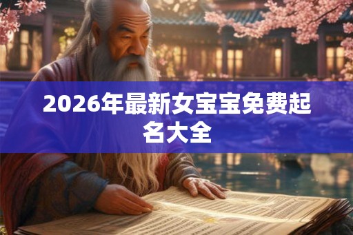 2026年最新女宝宝免费起名大全
