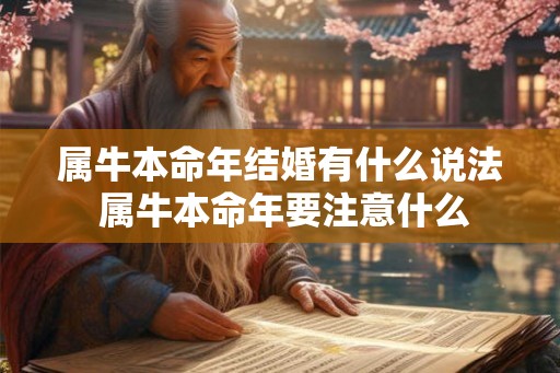 属牛本命年结婚有什么说法 属牛本命年要注意什么