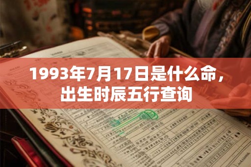 1993年7月17日是什么命，出生时辰五行查询