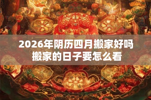 2026年阴历四月搬家好吗 搬家的日子要怎么看