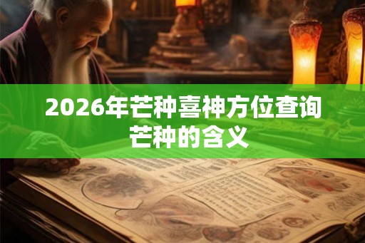 2026年芒种喜神方位查询  芒种的含义