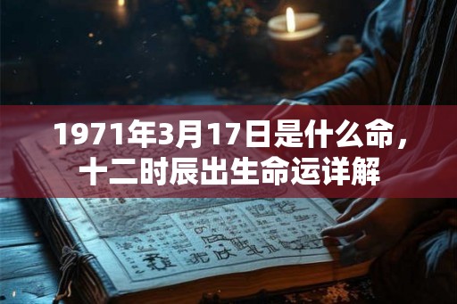 1971年3月17日是什么命，十二时辰出生命运详解