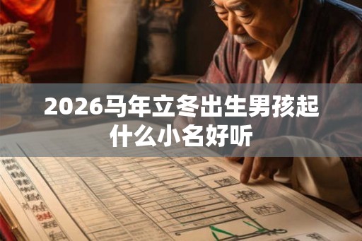 2026马年立冬出生男孩起什么小名好听