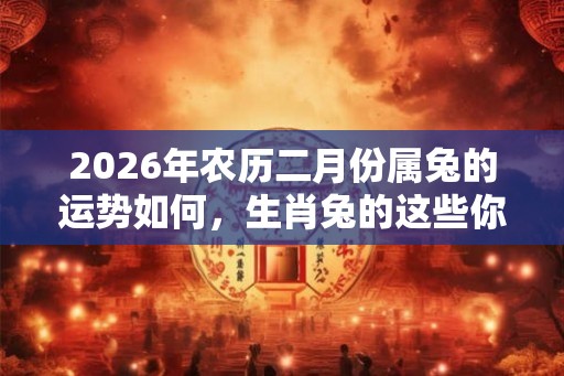 2026年农历二月份属兔的运势如何,生肖兔的这些你都知道吗? 2026年农历二月份属兔的运势如何,生肖兔的这些你都知道吗?