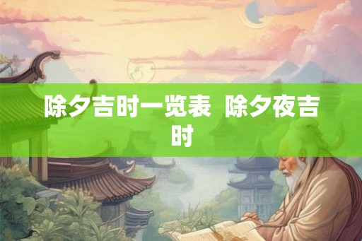 除夕吉时一览表 除夕夜吉时 除夕吉时一览表 除夕夜吉时