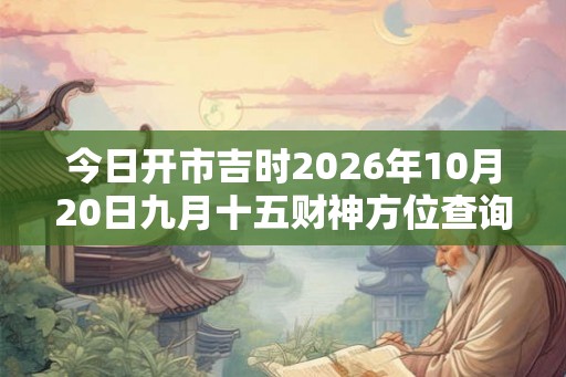 今日开市吉时2026年10月20日九月十五财神方位查询