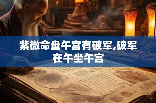 紫微命盘午宫有破军,破军在午坐午宫