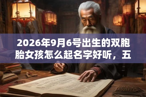 2026年9月6号出生的双胞胎女孩怎么起名字好听，五行属什么？