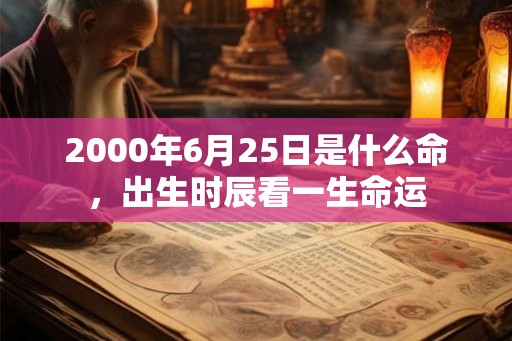 2000年6月25日是什么命，出生时辰看一生命运