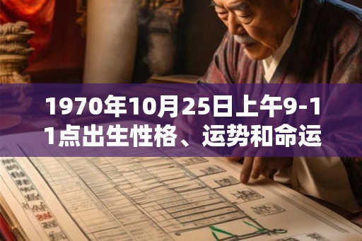 1970年10月25日上午9-11点出生性格、运势和命运