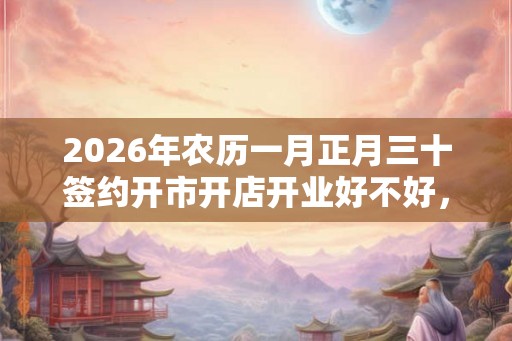 2026年农历一月正月三十签约开市开店开业好不好,吉时为何时? 2026年农历一月正月三十签约开市开店开业好不好,吉时为何时?