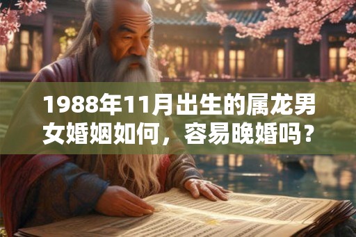 1988年11月出生的属龙男女婚姻如何，容易晚婚吗？