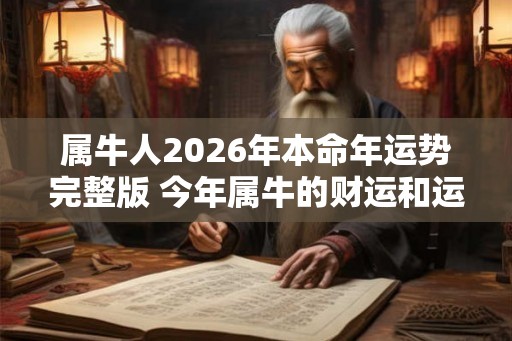 属牛人2026年本命年运势完整版 今年属牛的财运和运气如何2026 属牛人2026年本命年运势完整版 今年属牛的财运和运气如何2026